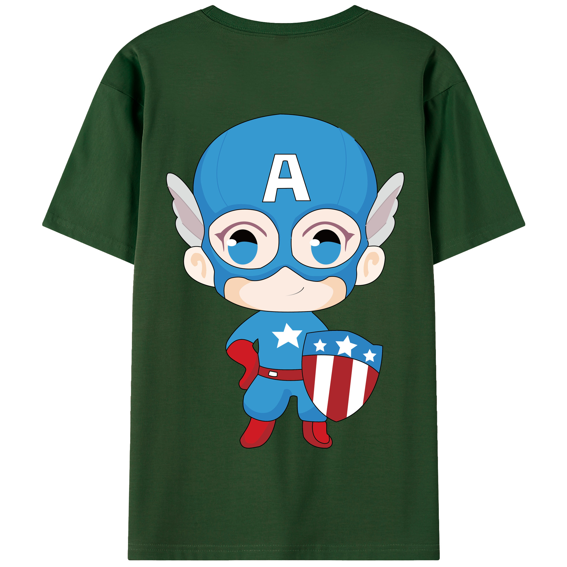 （画像用） アベンジャーズ The Avengers 綿100％半袖Tシャツ（背面プリント）